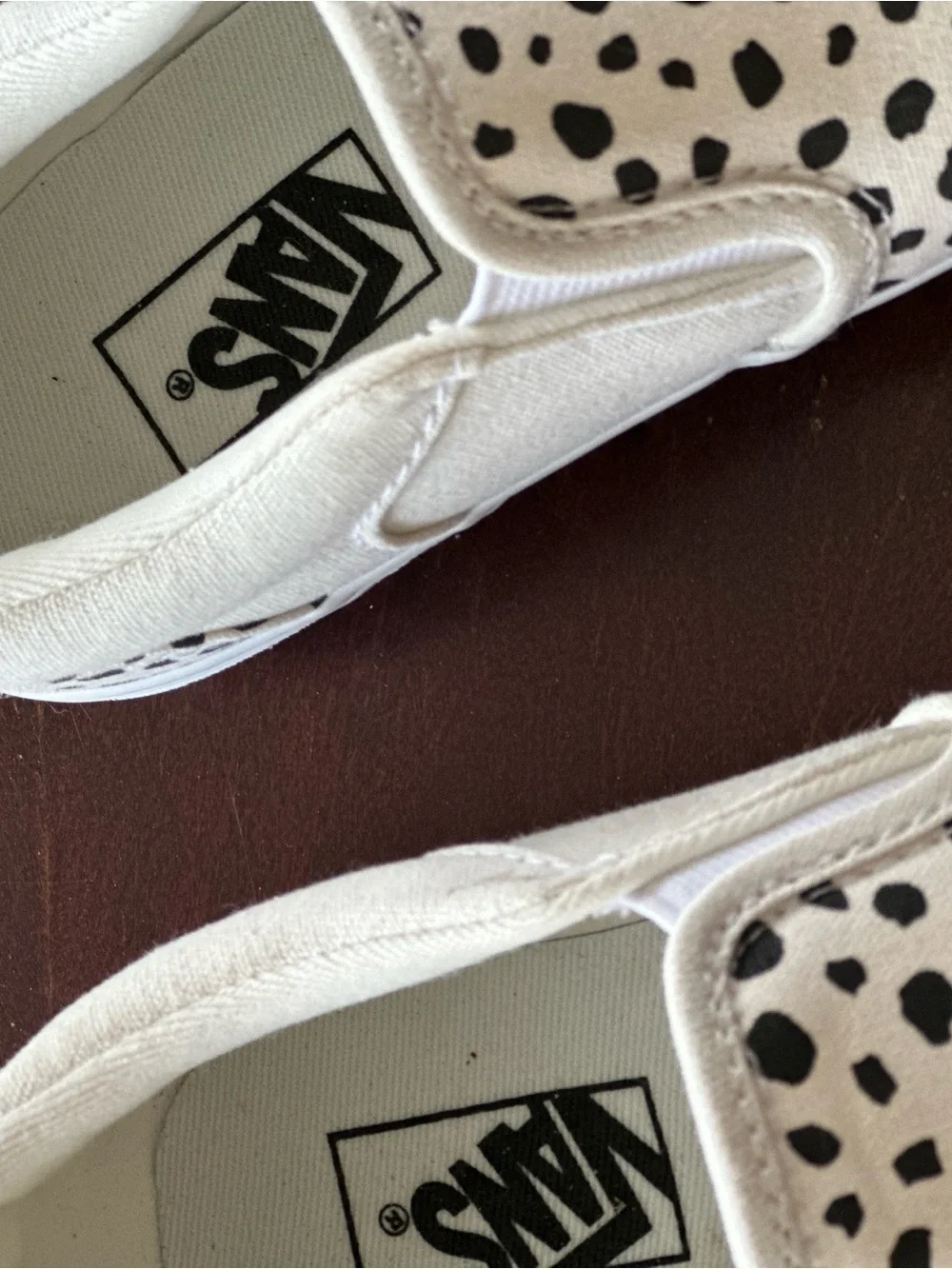 Vans Kids Slip-On Sneakers White with Black Dalmatian Spots